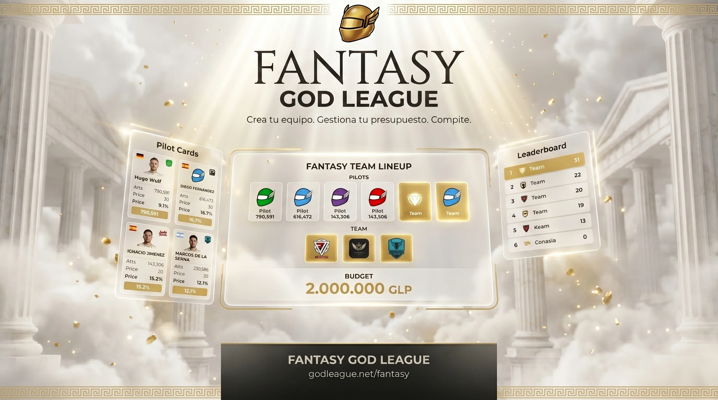 Fantasy GOD LEAGUE: crea tu equipo, compite y demuestra que sabes más que nadie.